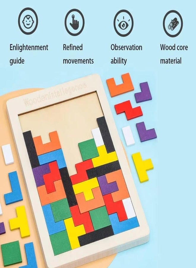 Guellix Wooden Russian Blocks Puzzles for Kids Adults, Wood Intelligence Puzzle for Ages 3-8,Wooden Puzzles Brain Teasers Toy Educational Gift for 7-10 Years - Image 5